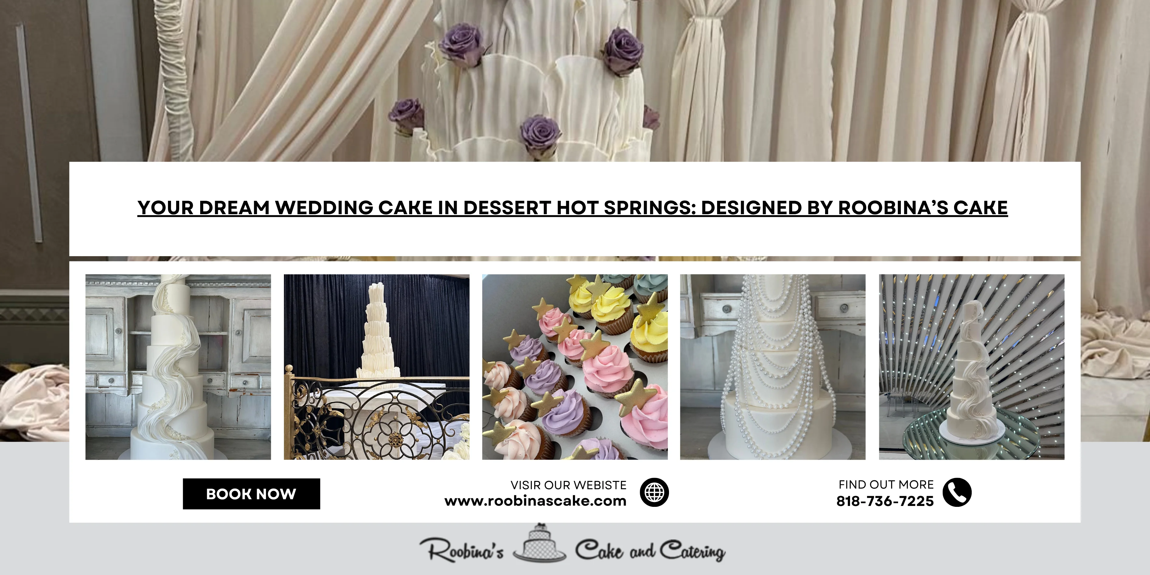 Your Dream Wedding Cake in Desert Hot Springs: Designed by Roobina’s Cake